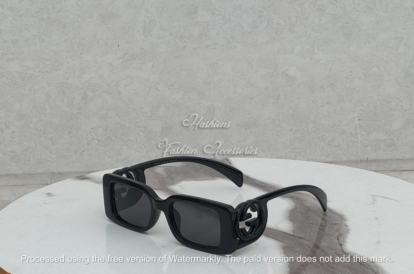 Women’s Rectangular Glossy Frame Sunglasses