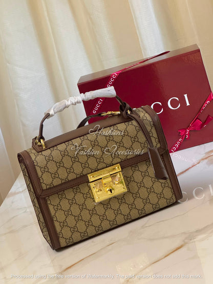 Monogram Embossed Leather Top-Handle Bag