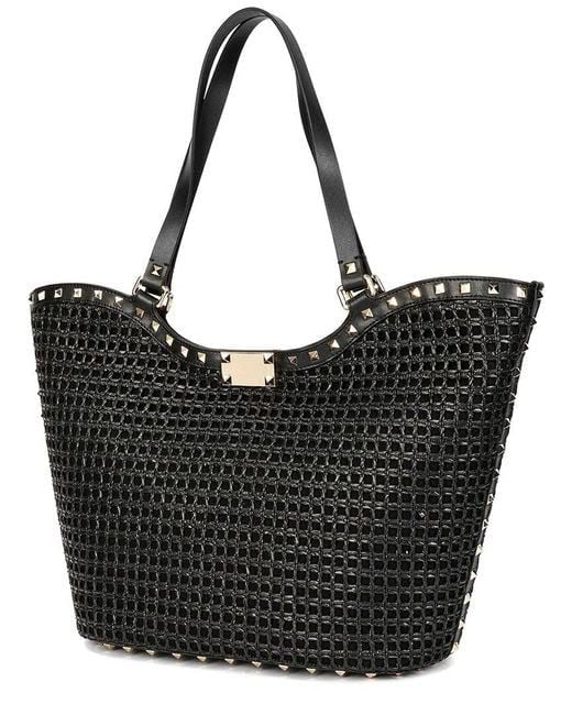 Studded Woven Tote