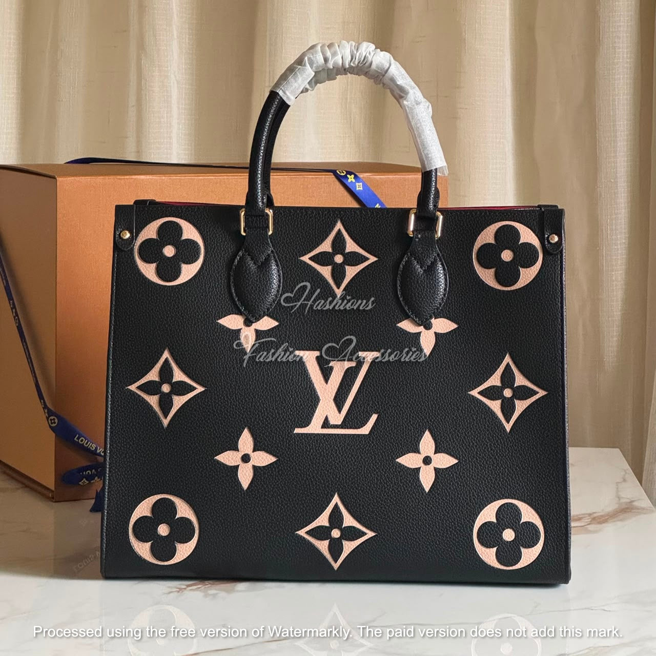 Medium Monogram Leather Tote Bag