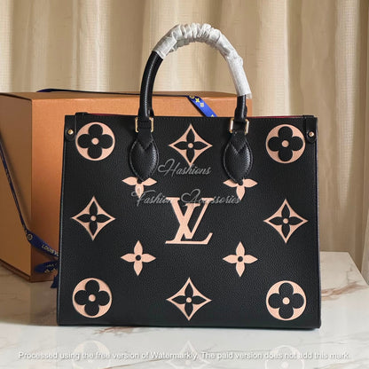 Medium Monogram Leather Tote Bag