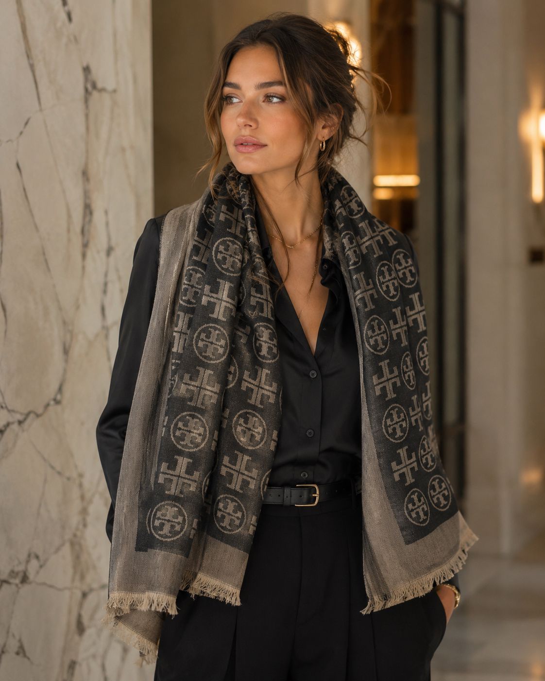 Monogram Pashmina Scarf