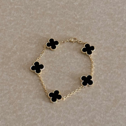 Four-Leaf Clover Bracelet - Gold Plated Floral Chain