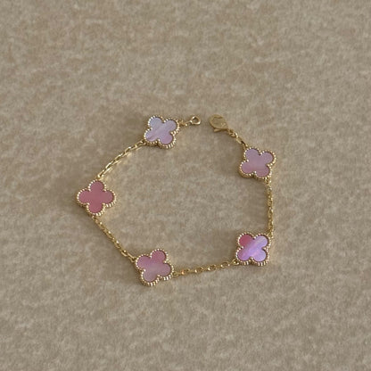 Four-Leaf Clover Bracelet - Gold Plated Floral Chain