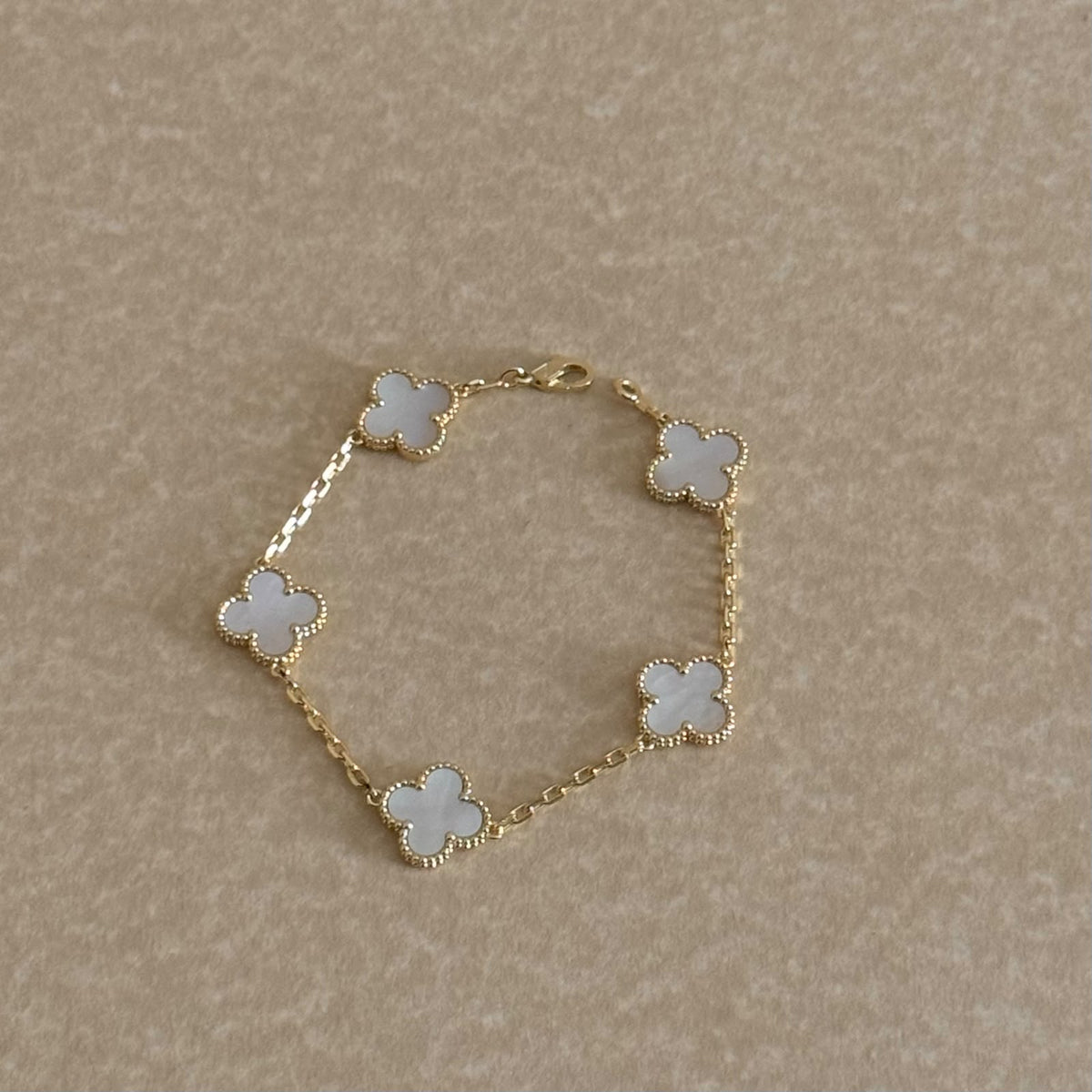 Four-Leaf Clover Bracelet - Gold Plated Floral Chain