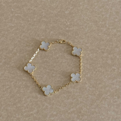 Four-Leaf Clover Bracelet - Gold Plated Floral Chain