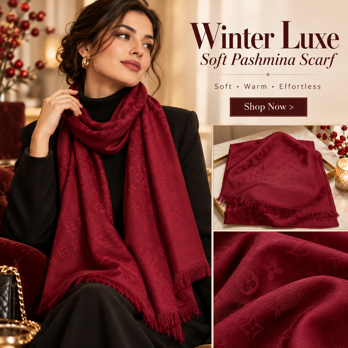 Patterned Pashmina Scarf
