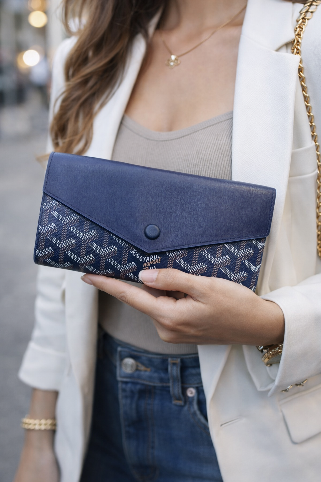 Luxury Geometric Print Envelope Wallet – Premium Long Leather Clutch & Card Organizer for Women