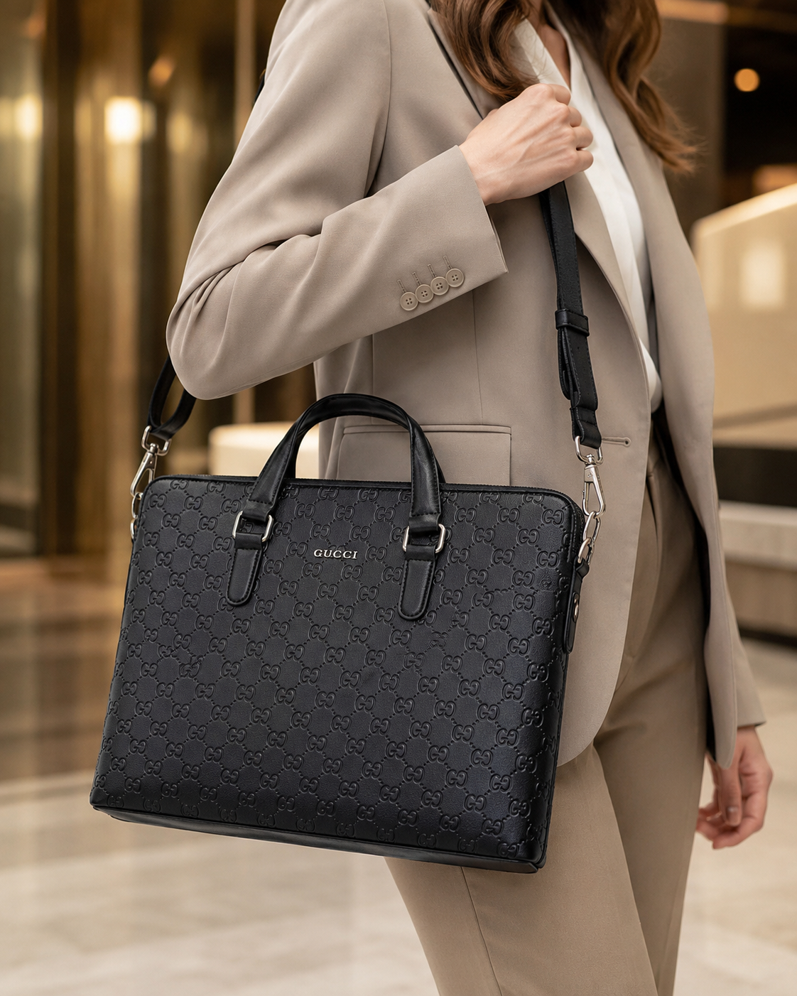 Slim 15" Dual-Compartment Laptop Briefcase