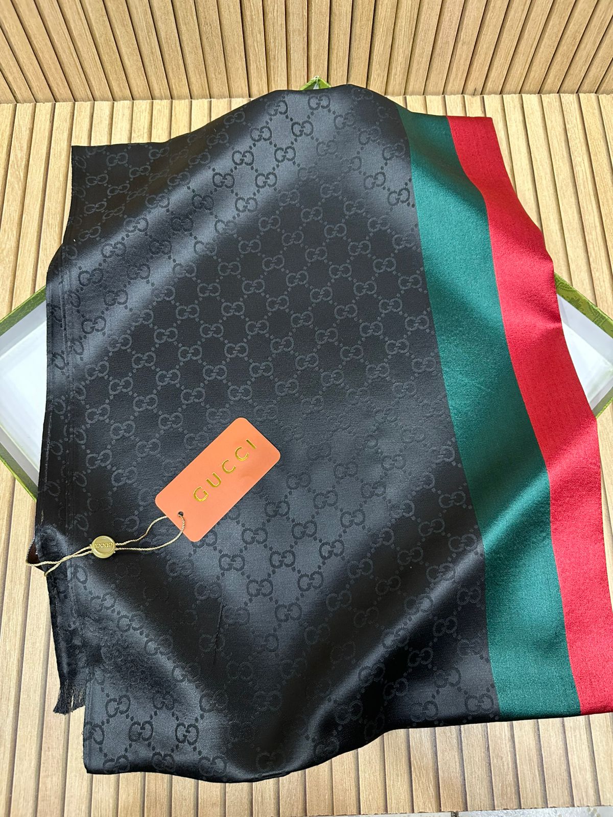 Luxury Monogram Print Silk Scarf for Women – Lightweight Silk Scarf