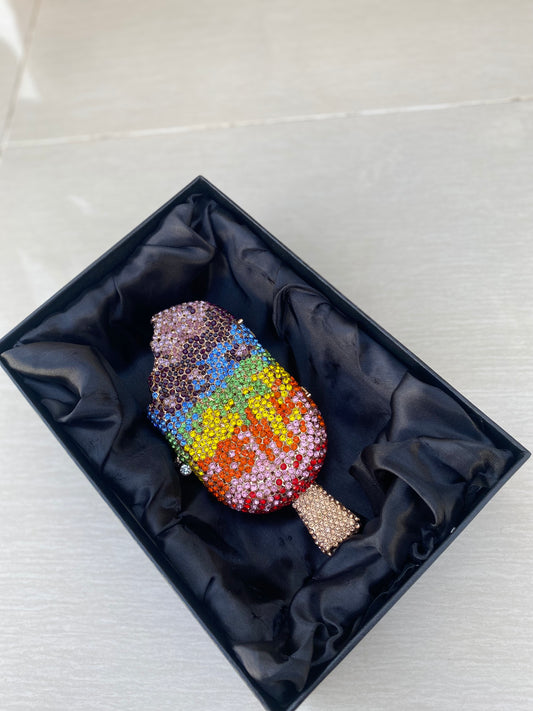 Pastel Ice Cream Color Box Clutch – Trendy Acrylic Party Purse for Women