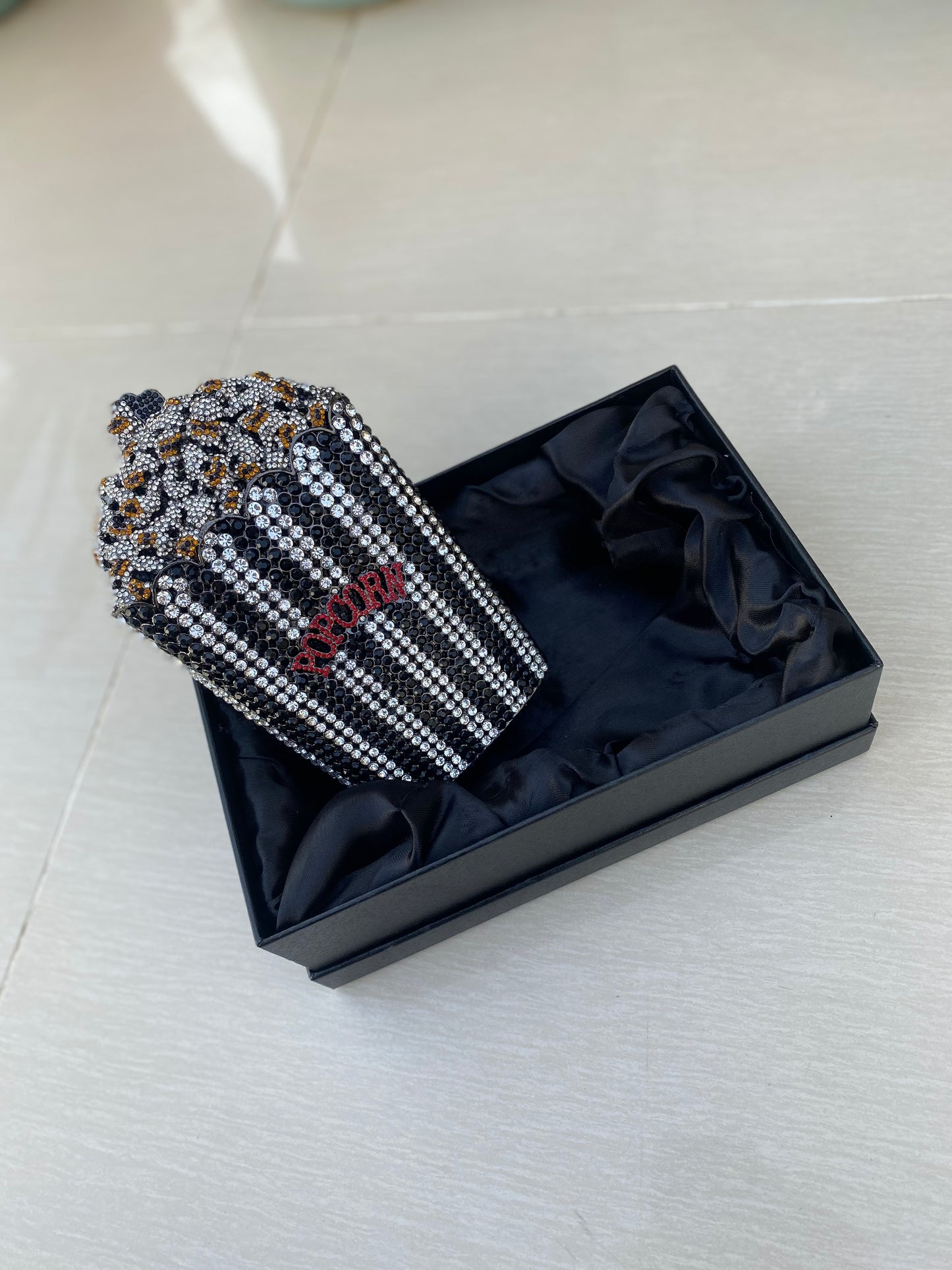 Popcorn Box Clutch Bag – Quirky 3D Acrylic Party Purse for Women