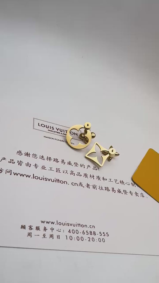 Gold Geometric Floral Stud Earrings | Minimal Luxury Jewellery