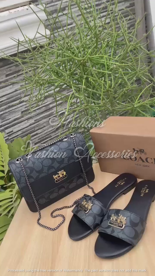 Coach Noir Monogram – Crossbody & Slide Combo
