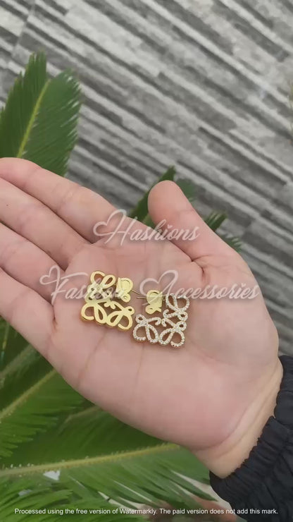 Loewe Gold & Crystal Earrings
