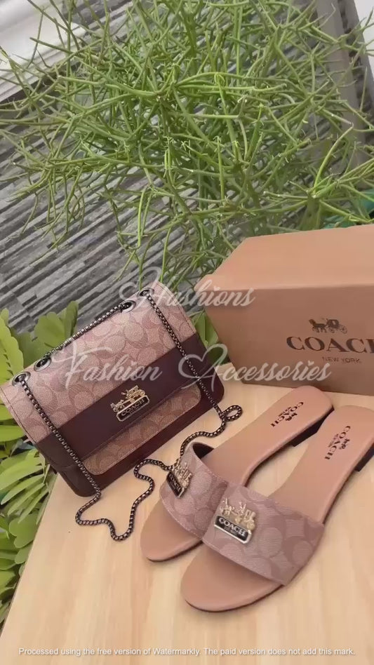 Coach Blush Monogram – Bag & Slide Set