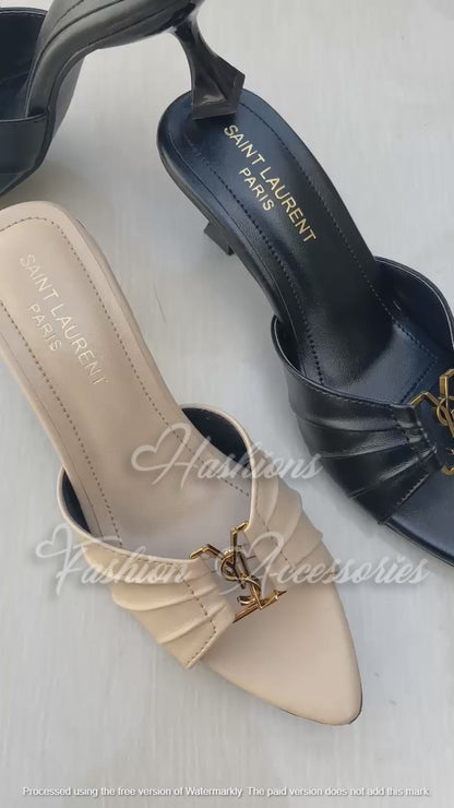 Saint Laurent Paris YSL Monogram Mules