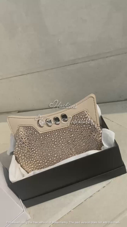 Crystal Studded Evening Bag – Rhinestone Handle Clutch Bag