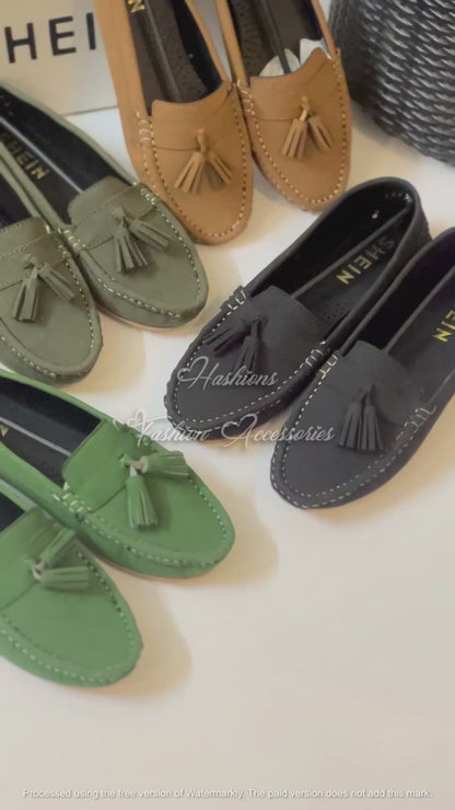 Women’s Soft Tassel Loafers – Comfortable Everyday Slip-On Flats (5 Colors)