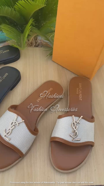 YSL Canvas Flats