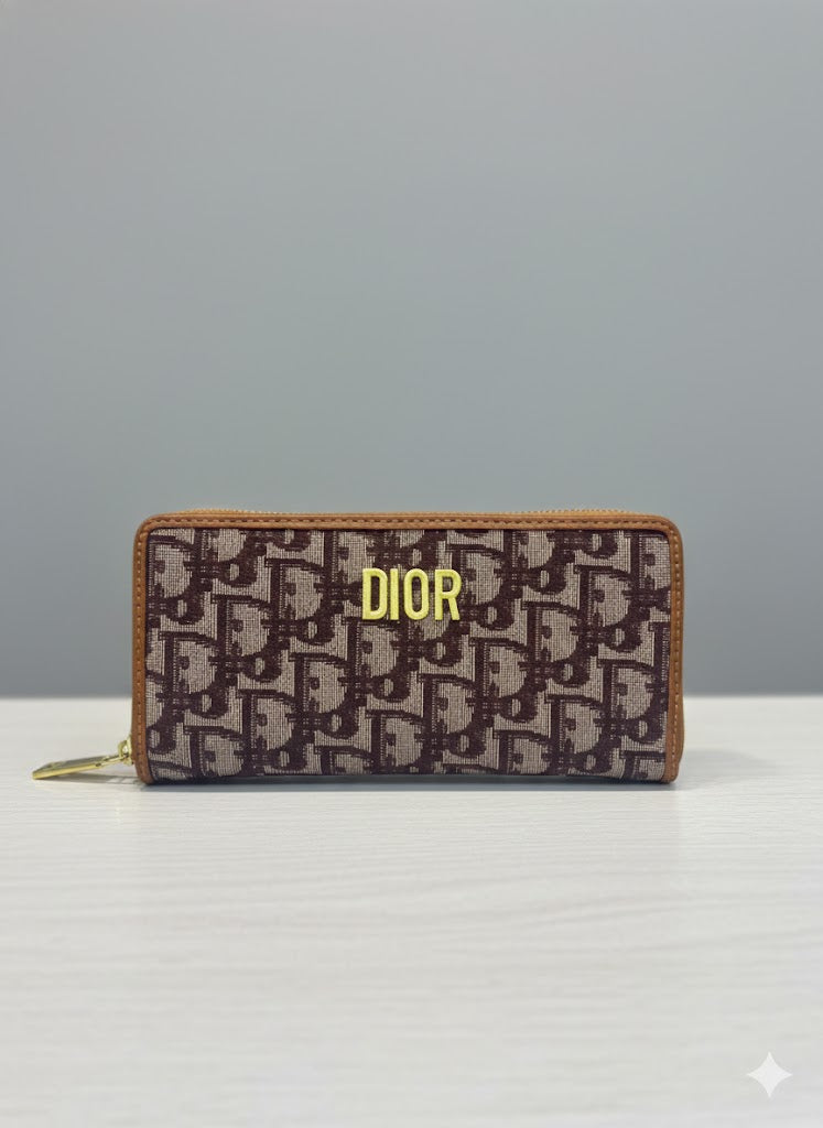 Premium Monogram Jacquard Zip-Around Long Wallet - Multi-Color Slim Clutch