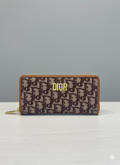 Premium Monogram Jacquard Zip-Around Long Wallet - Multi-Color Slim Clutch