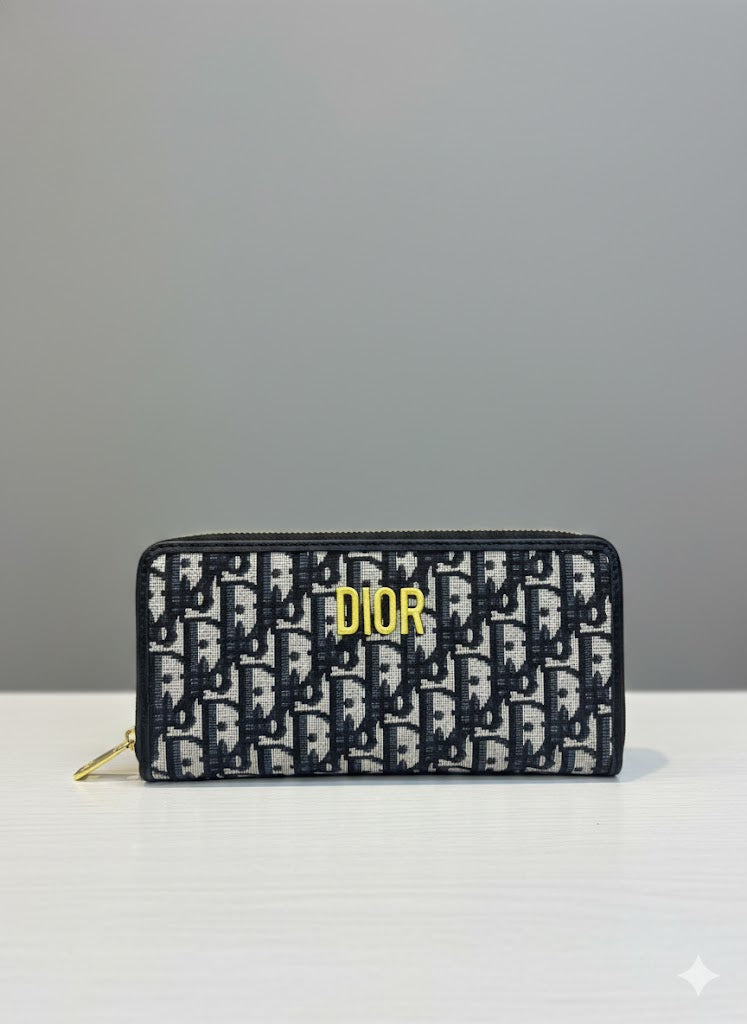 Premium Monogram Jacquard Zip-Around Long Wallet - Multi-Color Slim Clutch