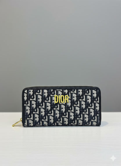 Premium Monogram Jacquard Zip-Around Long Wallet - Multi-Color Slim Clutch