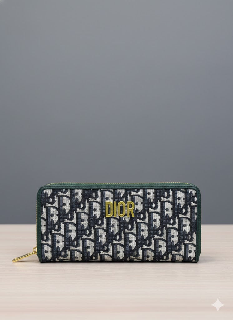 Premium Monogram Jacquard Zip-Around Long Wallet - Multi-Color Slim Clutch