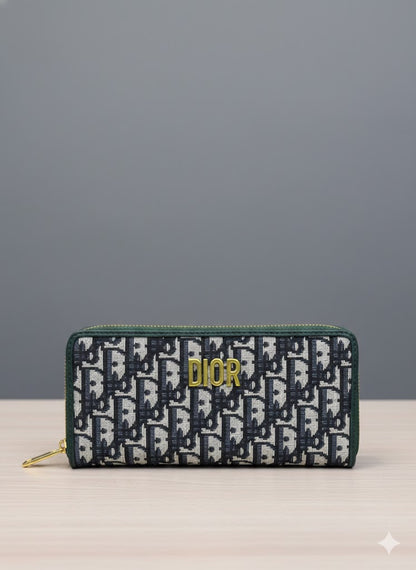 Premium Monogram Jacquard Zip-Around Long Wallet - Multi-Color Slim Clutch