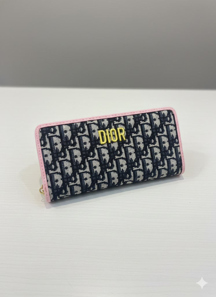 Premium Monogram Jacquard Zip-Around Long Wallet - Multi-Color Slim Clutch