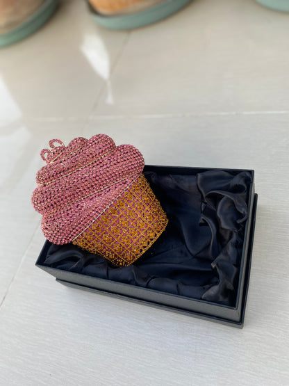 Yellow Glossy Box Clutch with Gold Chain – Trendy Evening & Party Purse for Women