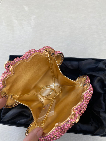 Yellow Glossy Box Clutch with Gold Chain – Trendy Evening & Party Purse for Women